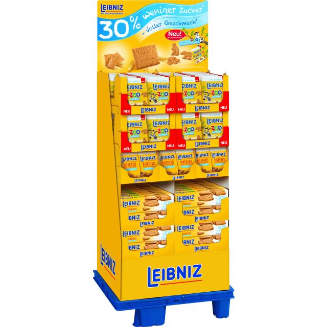 Leibniz Zoo -30% Zucker, Display, 164pcs