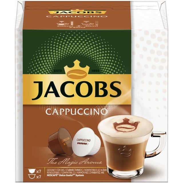 Jacobs Cappuccno Capsules 7+7pcs 168g