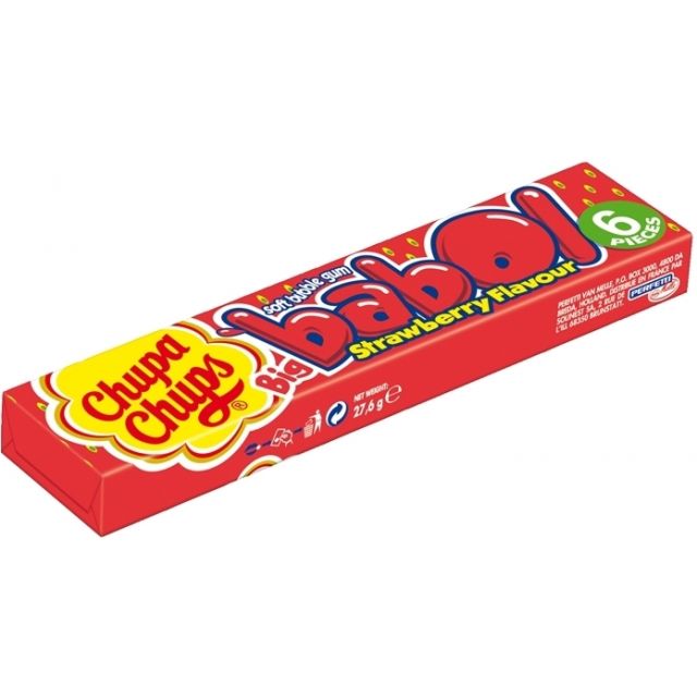 Chupa Chups Big Babol Bubble Gum Erdbeere 20er