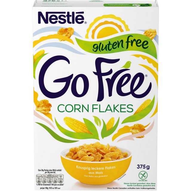 Nestle Cerealien Go Free Corn Flakes 375g, 8pcs